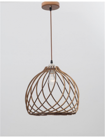Lustra rotunda tip pendul Almira Ø 35 cm, abajur din lemn, inaltime reglabila, 9135061 - Novaluce [5]