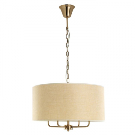 Promotii - Lustra rotunda tip pendul crem Inga, design clasic, din metal, inaltime reglabila, 8120041 - Novaluce