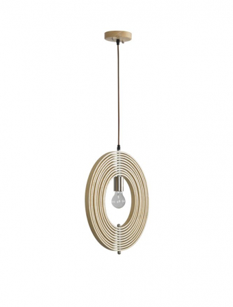 Lustra rotunda tip pendul Maxi Ø 43 cm, abajur discuri din lemn, inaltime reglabila, 9138062 - Novaluce [1]