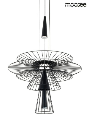 Lustre - Lustră Sesto 60x60x250 cm, Metal Negru - Moosee