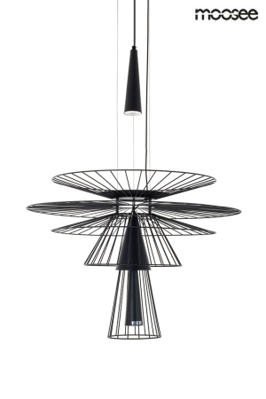 Lustră Sesto 60x60x250 cm, Metal Negru - Moosee [1]