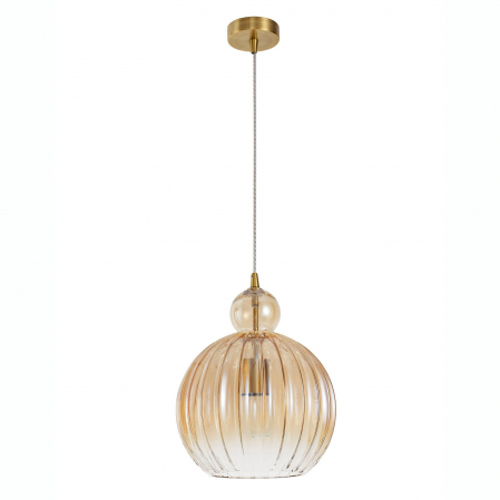 Promotii - Lustra sticla galbena forma glob Jaime Ø28 cm, metal auriu, 9988280 - Novaluce