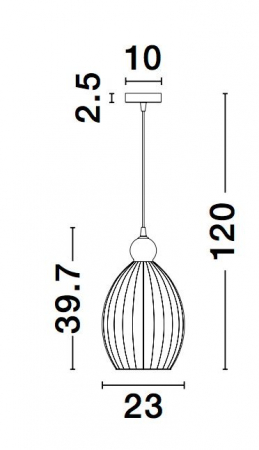 Lustra sticla galbena forma rotunda alungita Jaime Ø23 cm, metal auriu, 9988383 - Novaluce [4]