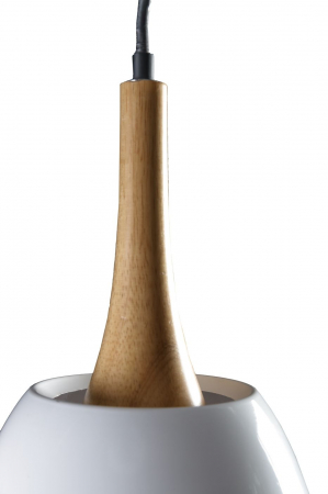 Lustra suspendata alba/neagra metal cu detalii lemn Efe Ø 16 cm, sil scandinav, AZ 1333 - Azzardo [1]