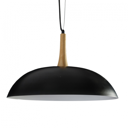 Lustra suspendata alba/neagra metal cu detalii lemn Efe Plate Ø 49 cm, sil scandinav, AZ 1334 - Azzardo [1]