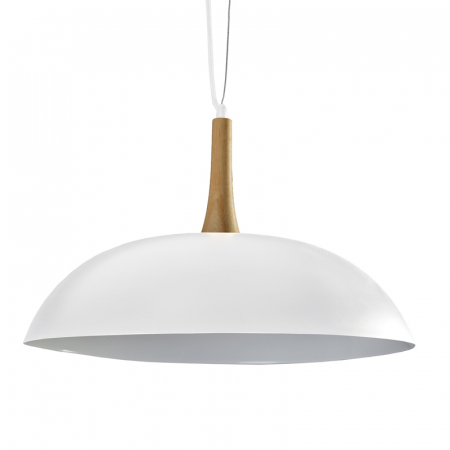 Lustre - Lustra suspendata alba/neagra metal cu detalii lemn Efe Plate Ø 49 cm, sil scandinav, AZ 1334 - Azzardo
