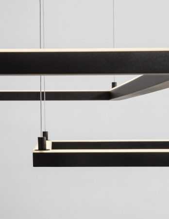 Lustra suspendata patrata dimabila Linus 100x100 cm alba/neagra, iluminare LED, design minimalist, 9990731 - Novaluce [14]