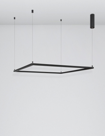 Lustra suspendata patrata dimabila Linus 100x100 cm alba/neagra, iluminare LED, design minimalist, 9990731 - Novaluce [9]