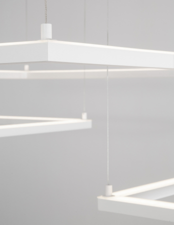Lustra suspendata patrata dimabila Linus 100x100 cm alba/neagra, iluminare LED, design minimalist, 9990731 - Novaluce [3]