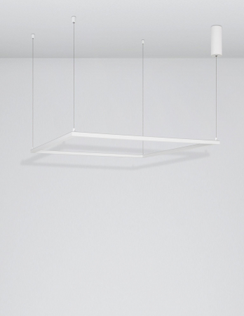 Lustra suspendata patrata dimabila Linus 100x100 cm alba/neagra, iluminare LED, design minimalist, 9990731 - Novaluce [1]