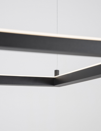 Lustra suspendata patrata dimabila Linus 50x50 cm alba/neagra, iluminare LED, design minimalist, 9990736 - Novaluce [3]