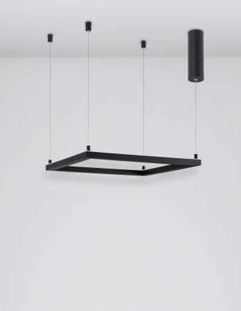 Lustra suspendata patrata dimabila Linus 50x50 cm alba/neagra, iluminare LED, design minimalist, 9990736 - Novaluce [2]