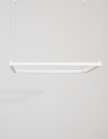 Lustra suspendata patrata dimabila Linus 75x75 cm alba/neagra, iluminare LED, design minimalist, 9990733 - Novaluce [1]
