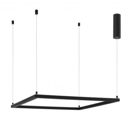Lustre - Lustra suspendata patrata dimabila Linus 75x75 cm alba/neagra, iluminare LED, design minimalist, 9990734 - Novaluce