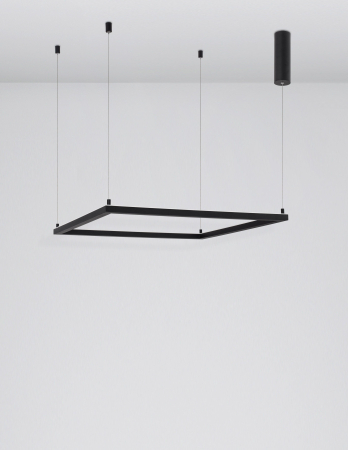 Lustra suspendata patrata dimabila Linus 75x75 cm alba/neagra, iluminare LED, design minimalist, 9990733 - Novaluce [10]