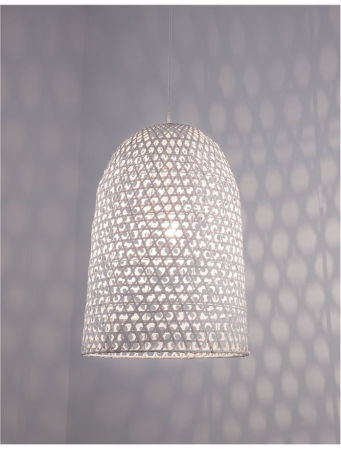 Lustra tip pendul alba/natur Mimmi, din bambus, Ø 40 cm, inaltime reglabila, 9586682 - Novaluce [1]