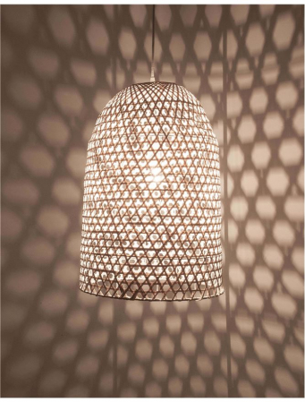Lustra tip pendul alba/natur Mimmi, din bambus, Ø 40 cm, inaltime reglabila, 9586682 - Novaluce [2]