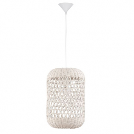 Lustra tip pendul alba/natur Mimmi, din ratan, Ø 25 cm, inaltime reglabila, 9587162 - Novaluce [0]