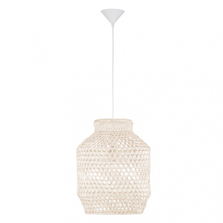 Promotii - ​​​​​​​Lustra tip pendul bej premium Simisa, din bambus, Ø 35 cm, inaltime reglabila, 9586596 - Novaluce