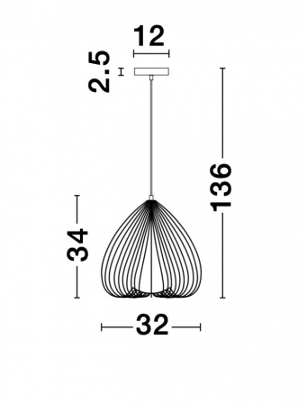 Lustra tip pendul gri Delfi, din metal, Ø 32 cm, inaltime reglabila, 9402573 - Novaluce [8]