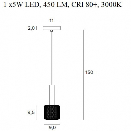 Lustra tip pendul negru/auriu Jaya Ø 9 cm abajur mesh metalic, P0438 - Maxlight [2]