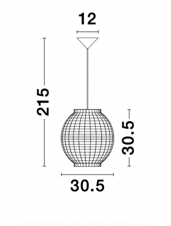 ​​​​​​​Lustra tip pendul premium Komo, din fibra naturala, Ø 30,5 cm, inaltime reglabila, 9858720 - Novaluce [5]