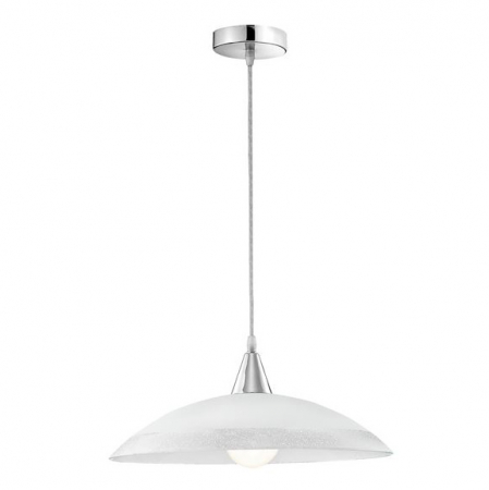 Promotii - Lustra tip pendul rotunda alb-argintiu Cecil, Ø 40 cm, din sticla, inaltime reglabila, 7326324 - Novaluce
