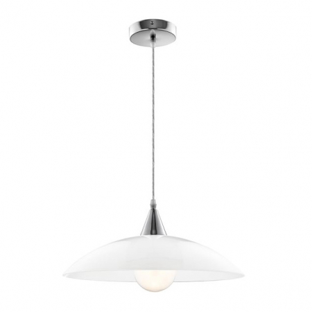 Promotii - Lustra tip pendul rotunda alb-argintiu Tropi, Ø 40 cm, din sticla, inaltime reglabila, 6302361 - Novaluce