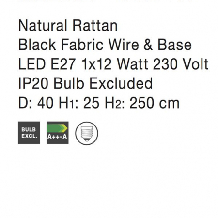 Lustra tip pendul Vedrana din ratan Ø 40 cm, inaltime reglabila, 9586446 - Novaluce [6]