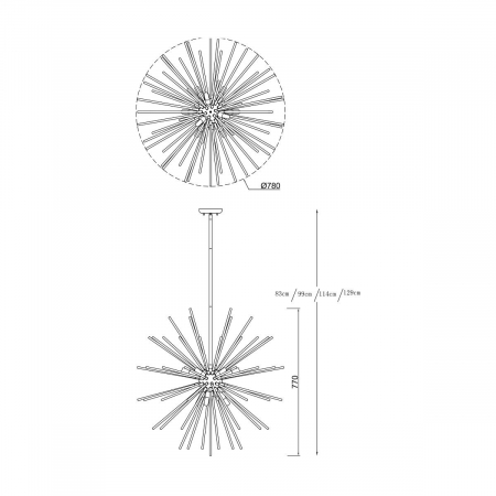 Lustra sferica aurie URCHIN Ø78 cm, design modern metal/sticla, 003064-011261 - Zumaline [2]