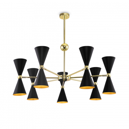 Lustre - Lustra Vesper MOD108PL-14GB, 14xE14, neagra+aurie, IP20, Maytoni
