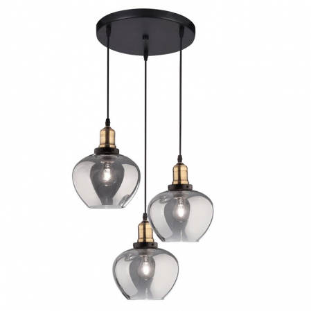 Lustra vintage sticla fumurie Joska Ø 35/50 cm, detalii metal bronz, inaltime reglabila, 8436406 - Novaluce [5]