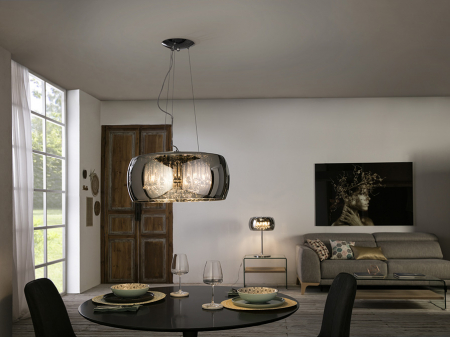Lustra pendul lux crom Paloma Ø 50 cm, din sticla, inaltime reglabila, 508111 - Schuller [5]