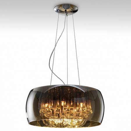 Lustre - Lustra pendul lux crom Paloma Ø 50 cm, din sticla, inaltime reglabila, 508111 - Schuller