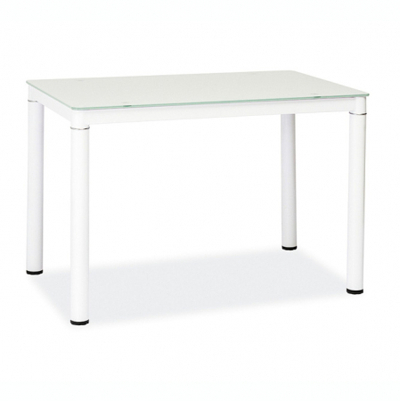 Lichidare stoc - Masa alba bucatarie Galant 100x60 cm, sticla si metal, GALANTB100X60 - Signal
