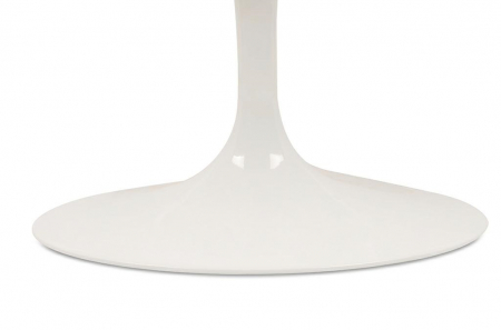 Masa alba ovala Leone 200x120 cm, MDF alb semi-mat, picior central metalic alb lucios, RT-335V.MDF - King [3]
