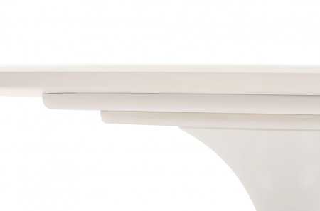 Masa alba ovala Leone 200x120 cm, MDF alb semi-mat, picior central metalic alb lucios, RT-335V.MDF - King [2]