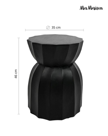 Masă Auxiliară Rolling 35x35x46 cm, Lemn Mango Negru - MaMaison [6]