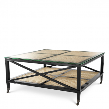 Masute de cafea - Masa cafea lux Bahamas 100x100 cm stil industrial trestie lemn mahon | Eichholtz - 111836