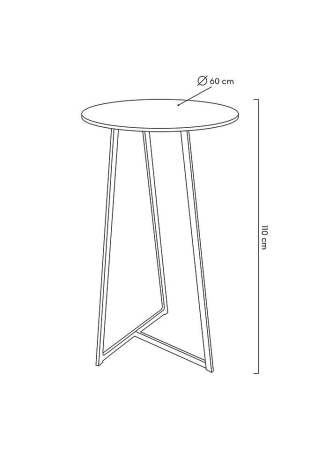 Masă de Bar Allen 60x60x110 cm, Negru Vopsit În Câmp Electrostatic - King Home [9]
