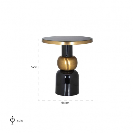 Masă de capăt Mose 51√ò (negru), 825173 - Richmond Interiors [1]