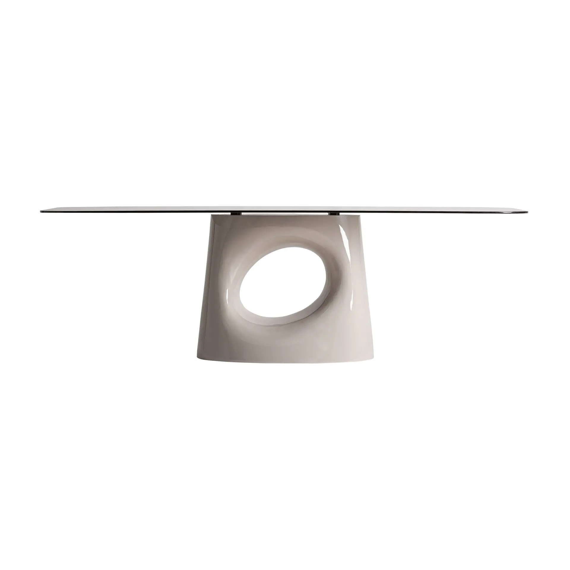 Mese living - Masa de Cina Kamez 240x100x77 cm, Sticlă și Fibra de Sticlă Negru - VicalHome VicalHome 39018