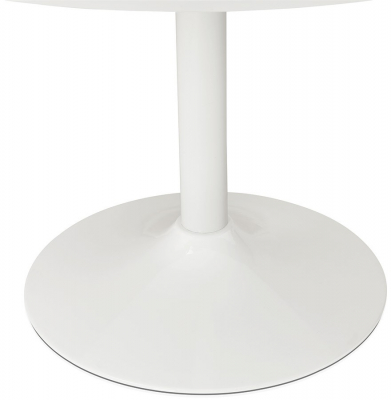 Masa rotunda alba MDF Buro 90 cm, picior cental alb otel, design modern, DT00640WH - Kokoon [7]