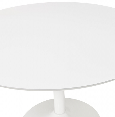 Masa rotunda alba MDF Buro 90 cm, picior cental alb otel, design modern, DT00640WH - Kokoon [4]