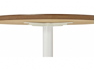 Masa rotunda Buro 90 cm MDF lemn natur, picior central alb otel, DT00650NA - Kokoon [3]