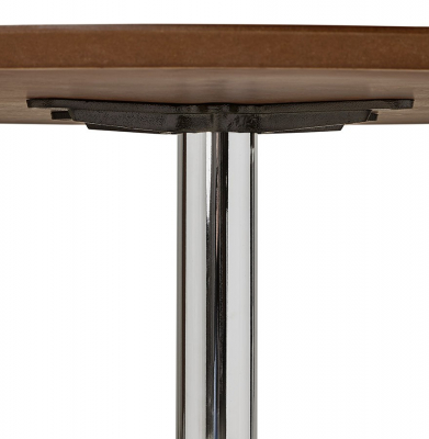Masa rotunda nuc Bleta 120 cm MDF furnir natural / picior central crom otel, DT00500WA - Kokoon [6]