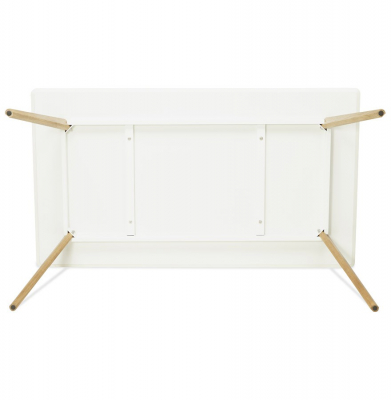 Masa dining Crush 160x90 cm stil scandinav MDF alb mat / picioare lemn stejar, DT00410WH - Kokoon [10]