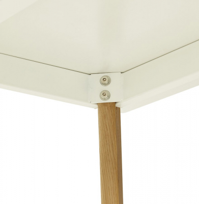 Masa dining Crush 160x90 cm stil scandinav MDF alb mat / picioare lemn stejar, DT00410WH - Kokoon [7]