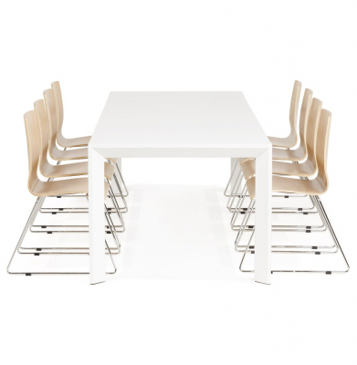 Masa extensibila alba Enkel 190-270x95 cm, MDF alb mat / picioare albe otel, DT00230WH - Kokoon [15]