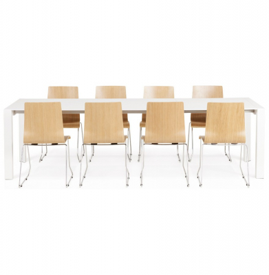 Masa extensibila alba Enkel 190-270x95 cm, MDF alb mat / picioare albe otel, DT00230WH - Kokoon [14]